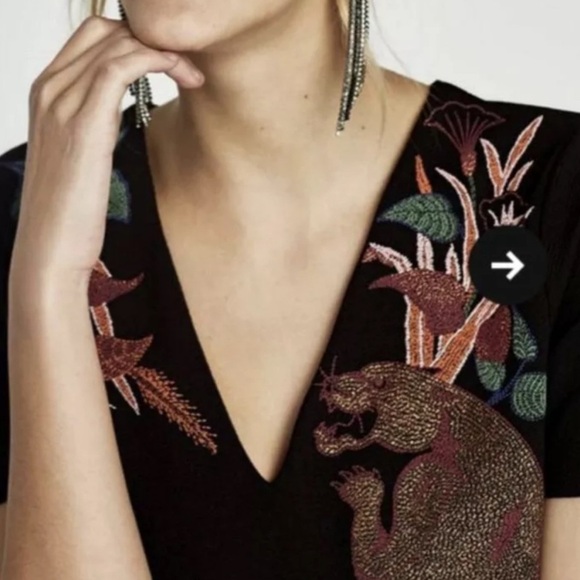 Zara rubberized sheath dress with metallic panther - Picture 9 of 9